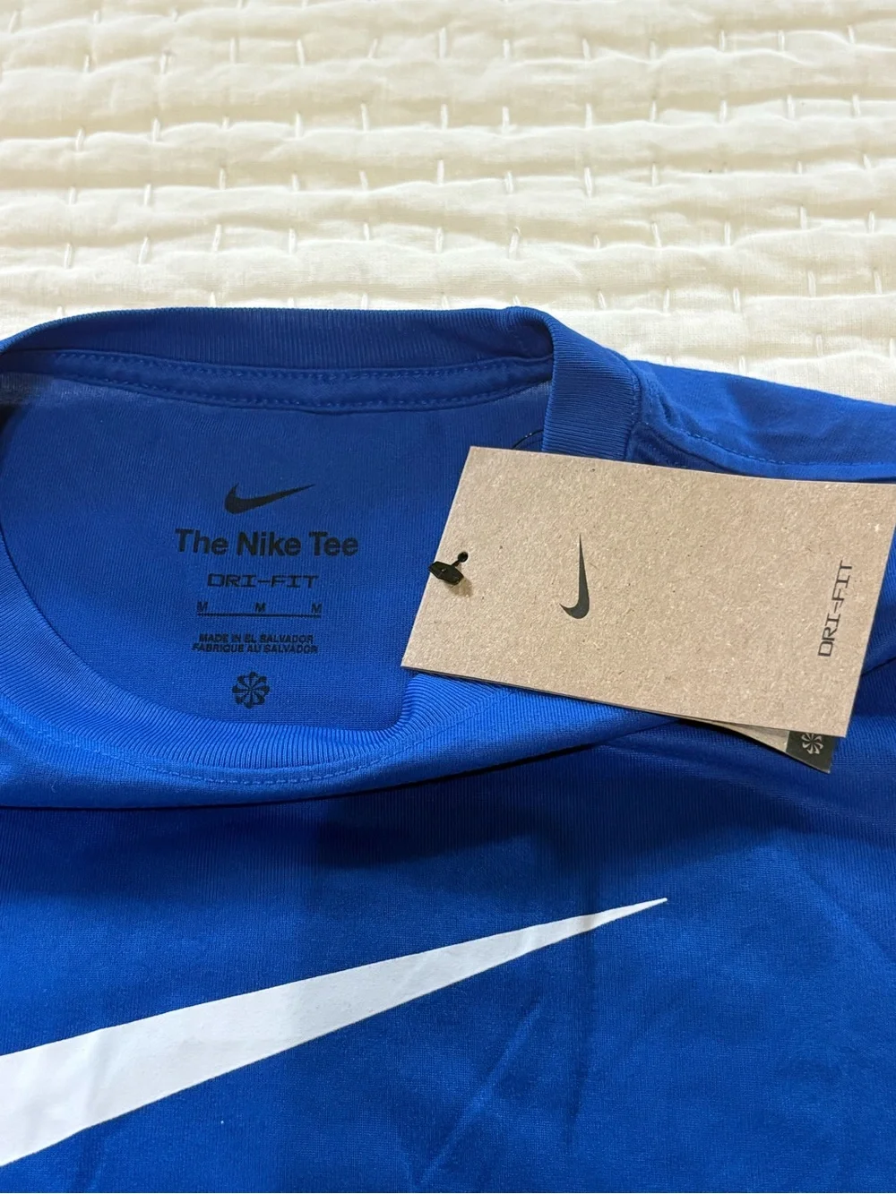 Nike Boys Blue Dri-FIT Swoosh Performance T-Shirt